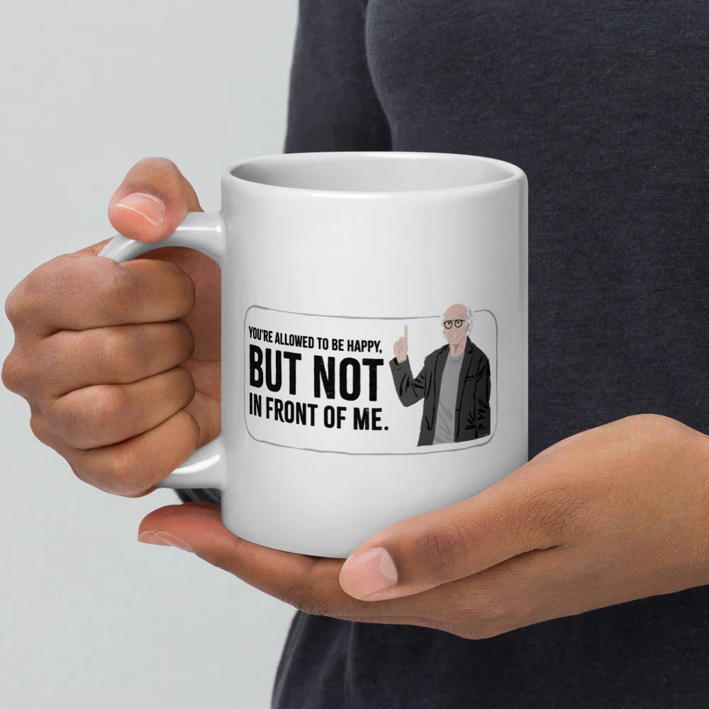 Curb Your Enthusiasm Nobody Likes an Outfit Tracker! White Mug - Image 11