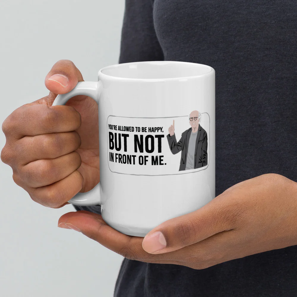 Curb Your Enthusiasm Nobody Likes an Outfit Tracker! White Mug - Image 7