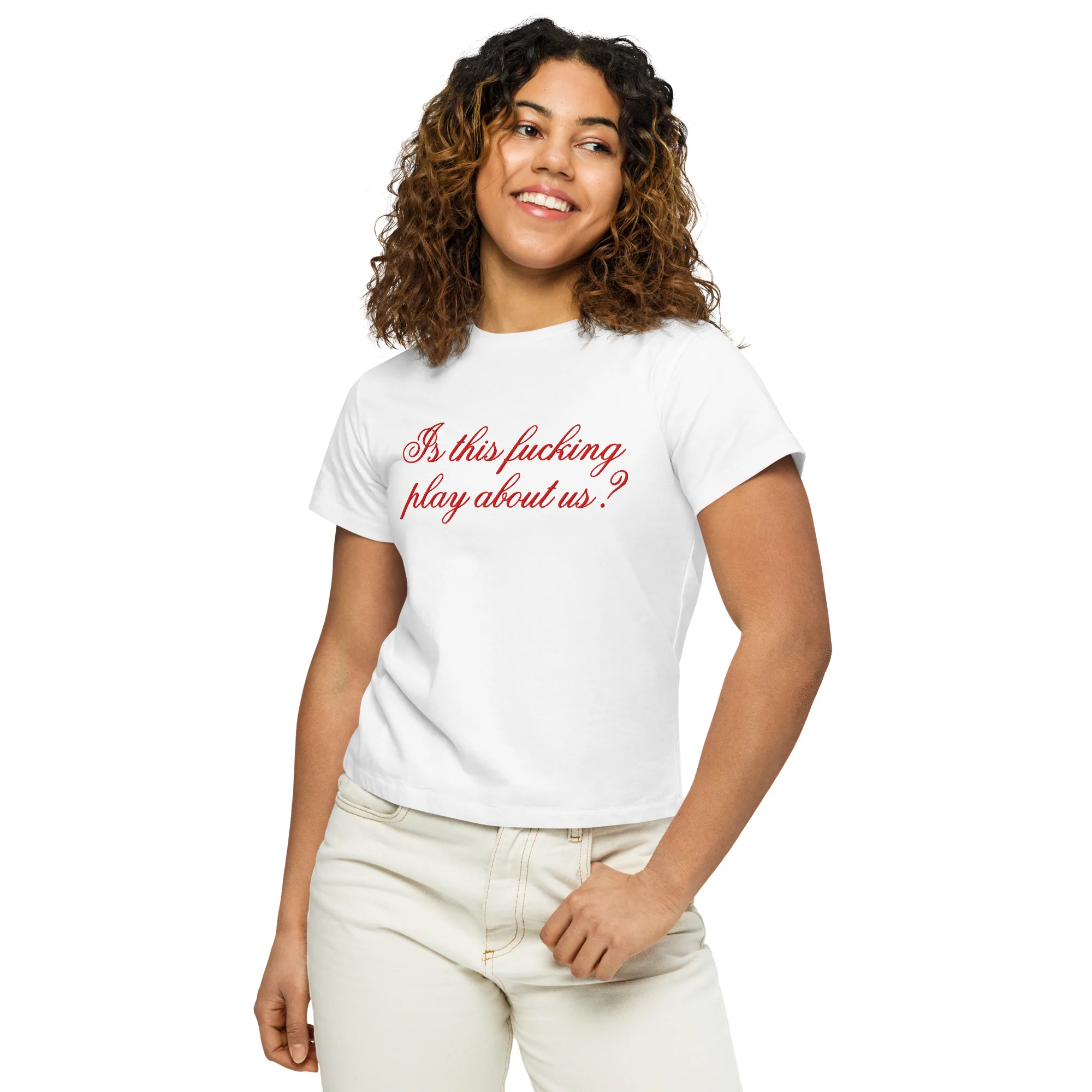 Euphoria Embroidered Women's High Waisted T-Shirt About Us - Image 2