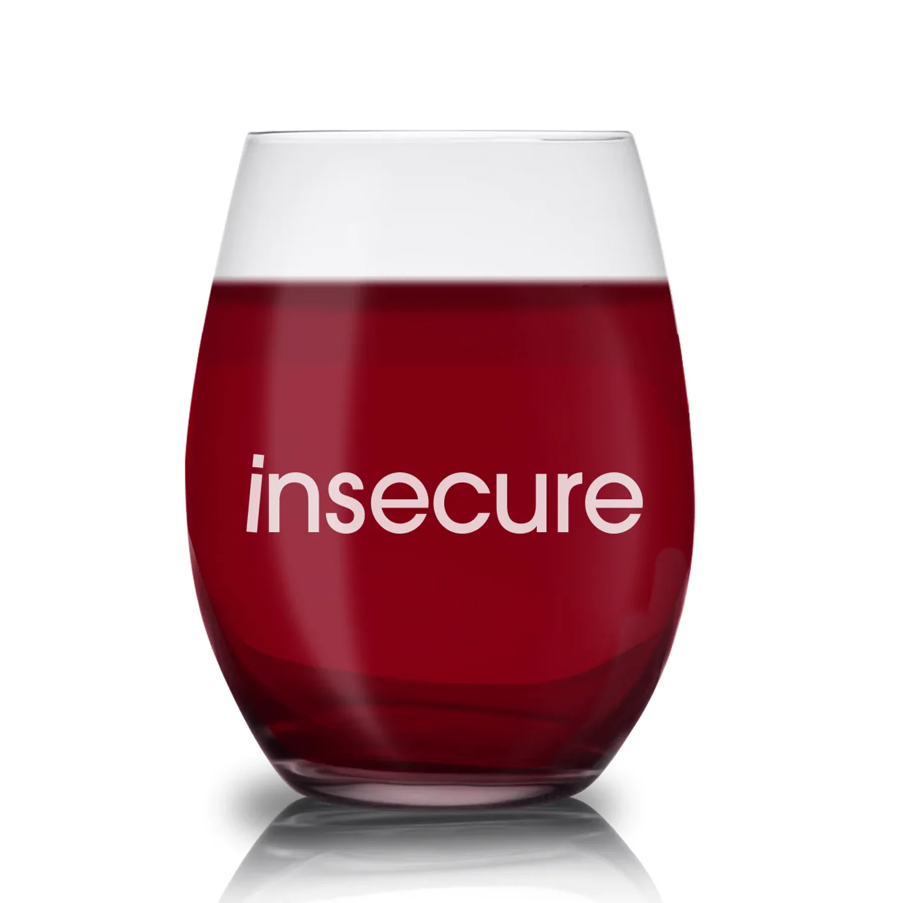 Insecure Logo Laser Engraved Stemless Wine Glass