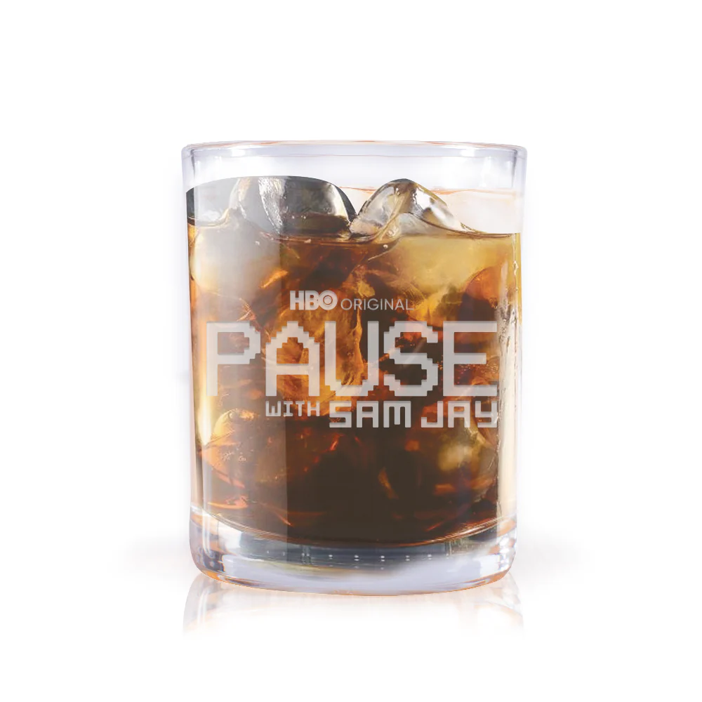 PAUSE with Sam Jay Logo Rocks Glass
