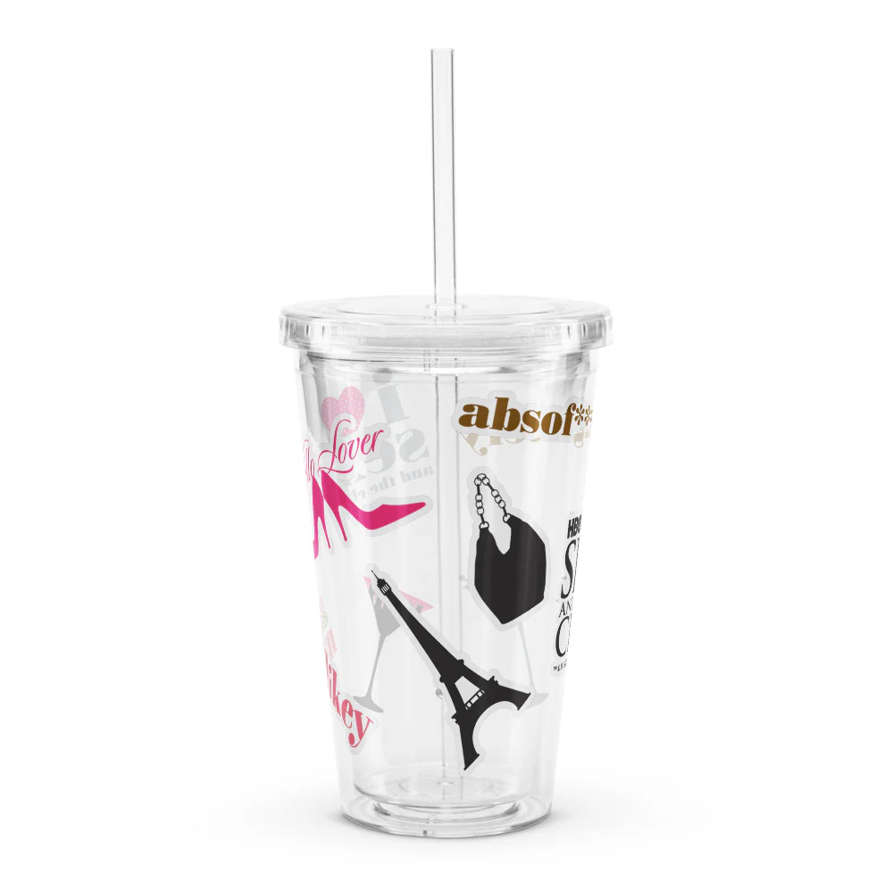 Sex and the City Sticker Icons Clear Tumbler