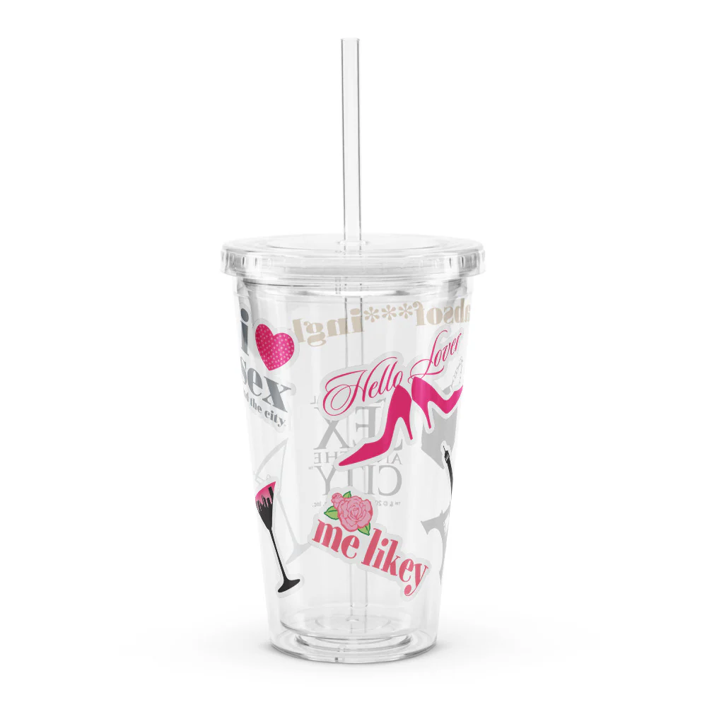 Sex and the City Sticker Icons Clear Tumbler - Image 2