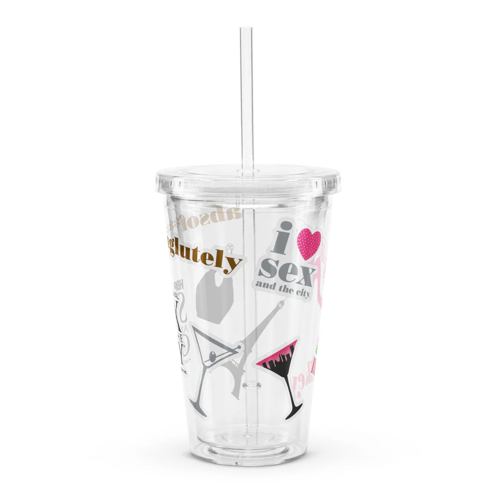 Sex and the City Sticker Icons Clear Tumbler - Image 3