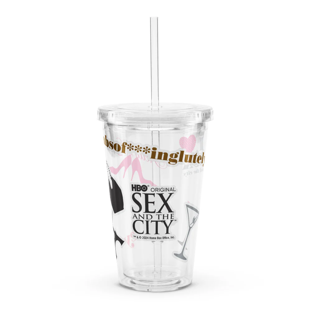 Sex and the City Sticker Icons Clear Tumbler - Image 4