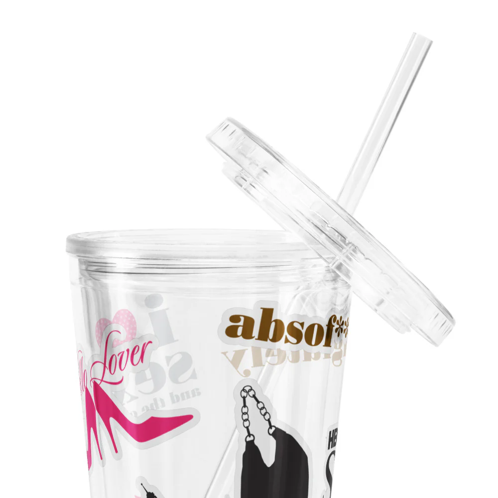 Sex and the City Sticker Icons Clear Tumbler - Image 5