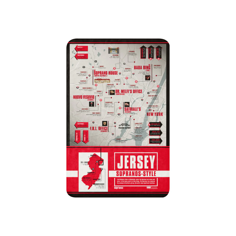 The Sopranos Map of Jersey Sherpa Blanket - Image 3