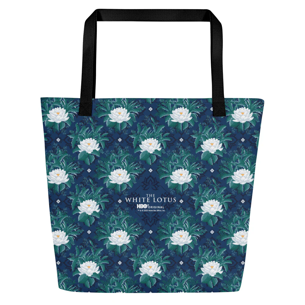 The White Lotus Pattern Tote Bag