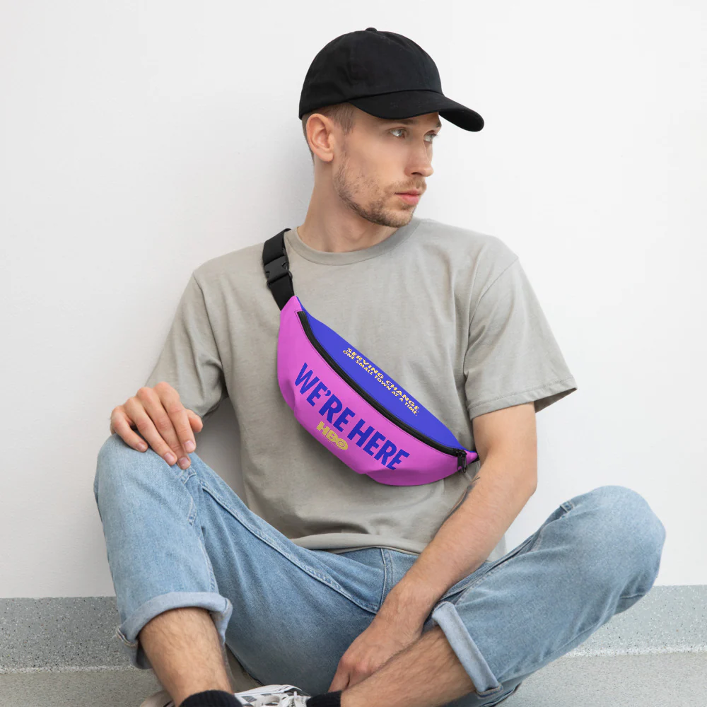We're Here Logo Premium Fanny Pack - Image 4